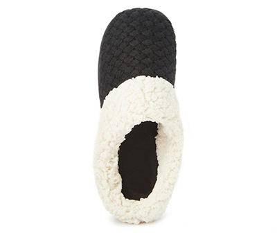 Women's X-Large Black Sweater Knit Clog Slippers