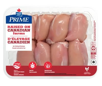 Maple Leaf Hauts De Cuisse De Poulet Dsosss, Sans Peau, Dlevage Canadien / Boneless Skinless Chicken Thighs, Raised On Canadian Farms 1.0 EA