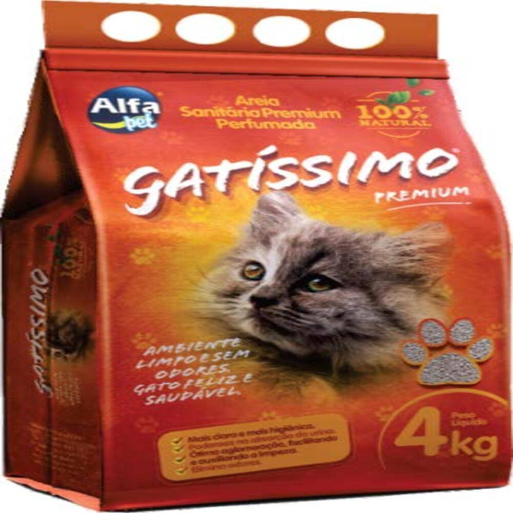 Alfa Pet · Areia sanitária premium perfumada gatíssimo (4 kg)