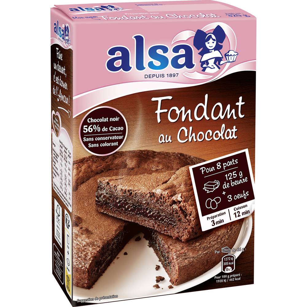 Alsa - Préparation gâteau fondant au chocolat