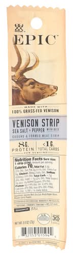 Epic Sea Salt + Pepper Venison Strip With Beef