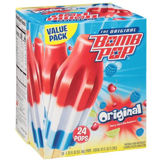 Bomb Pop Cherry Lime and Blue Raspberry Pops (24 ct)