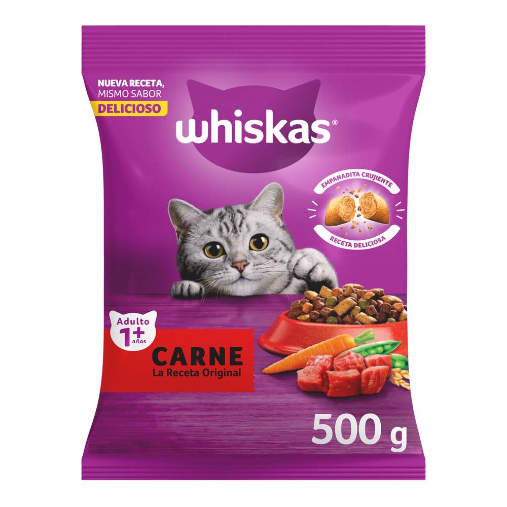 Whiskas alimento para adulto sabor carne (bolsa 500 g)