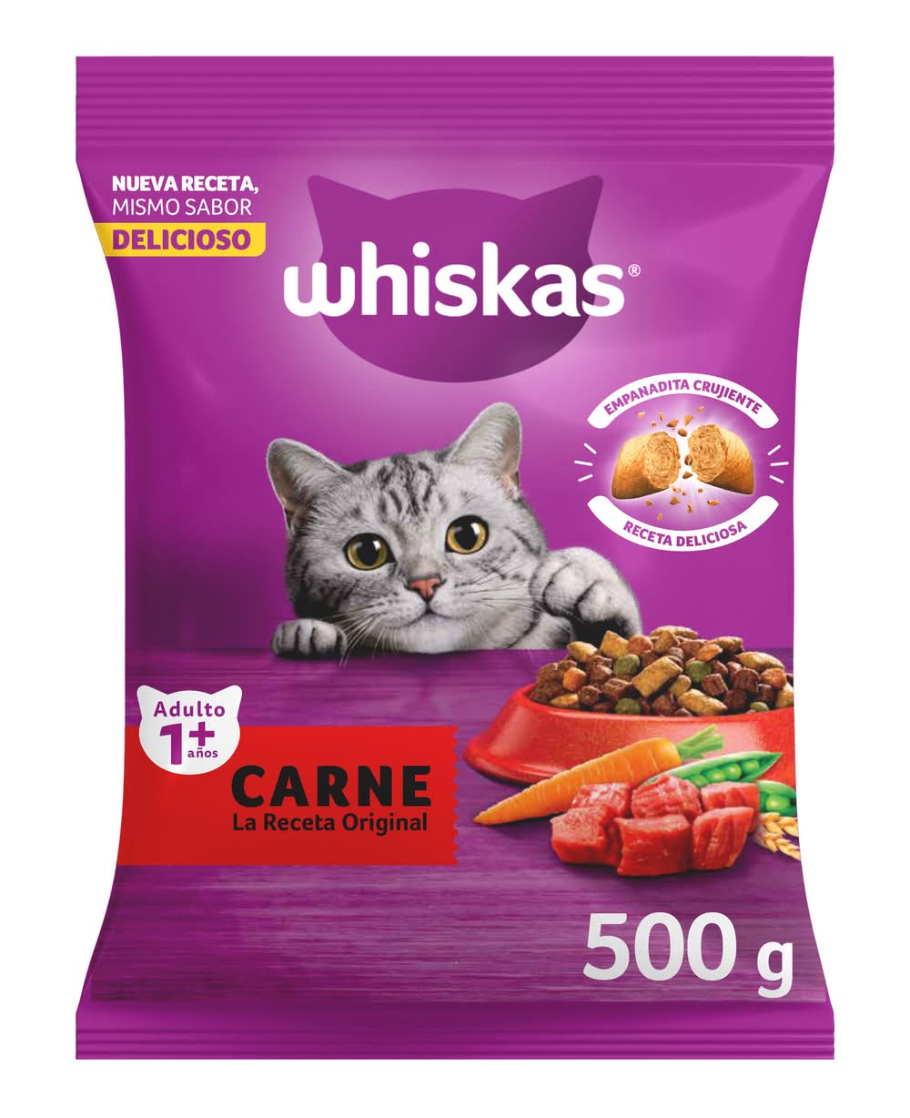 Whiskas · Alimento seco para gatos, carne, Adulto (500 g)