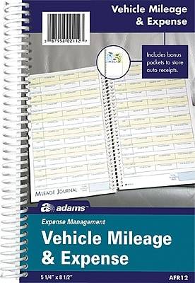 Adams Mileage Records Book