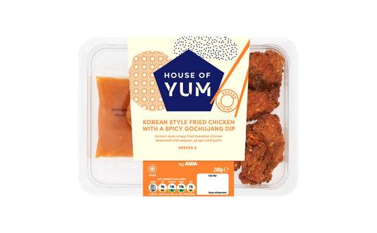 Asda House of Yum Korean Style Fried Chicken with a Spicy Gochujang Dip 240g