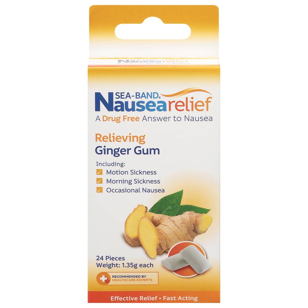 Sea-Band Nausea Relief Relieving Ginger Gum (32.4 g)