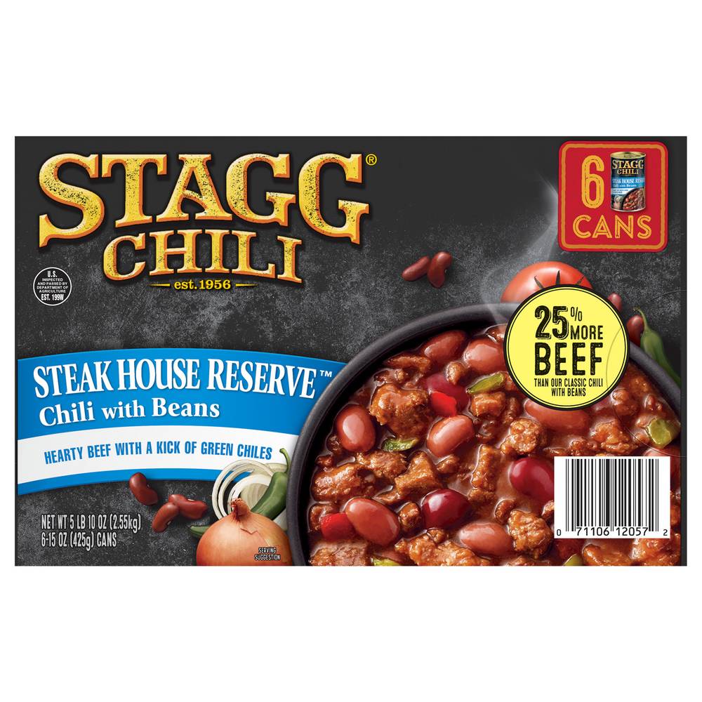 Stagg Chili Steakhouse Reserve Chili With Beans (6 ct)