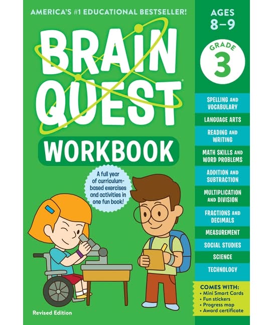 Workman Brain Quest Workbook 3rd Grade Revised Edition 8-9 Year