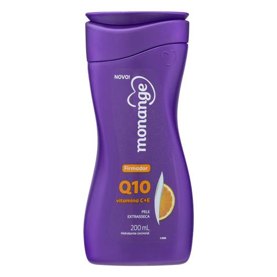 Monange loção hidratante firmador q10 com vitamina c + e pele extrasseca (200ml)
