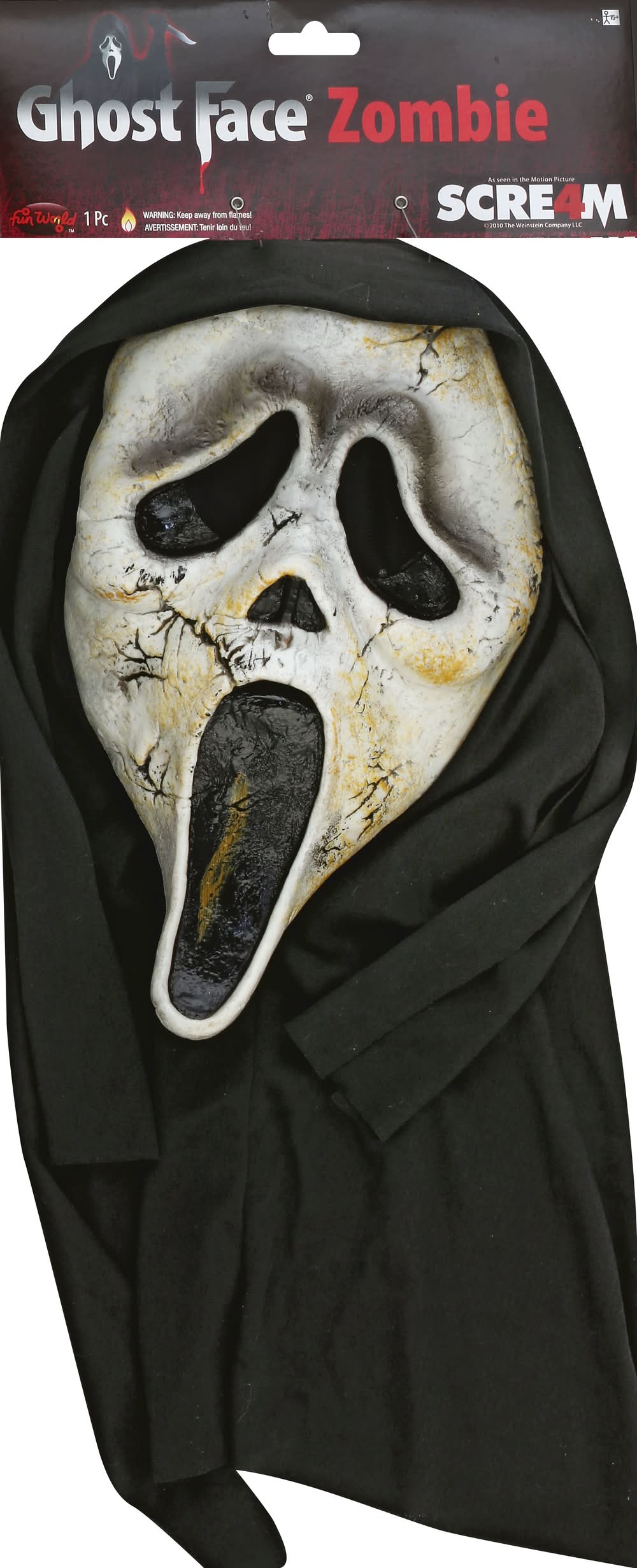 Fun World Ghost Face Zombie Mask (4.6 oz)