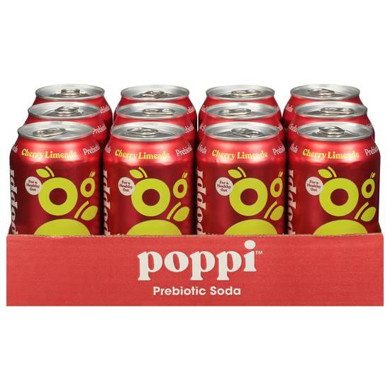 Poppi Prebiotic Soda (12 pack, 12 fl oz) (cherry limeade)
