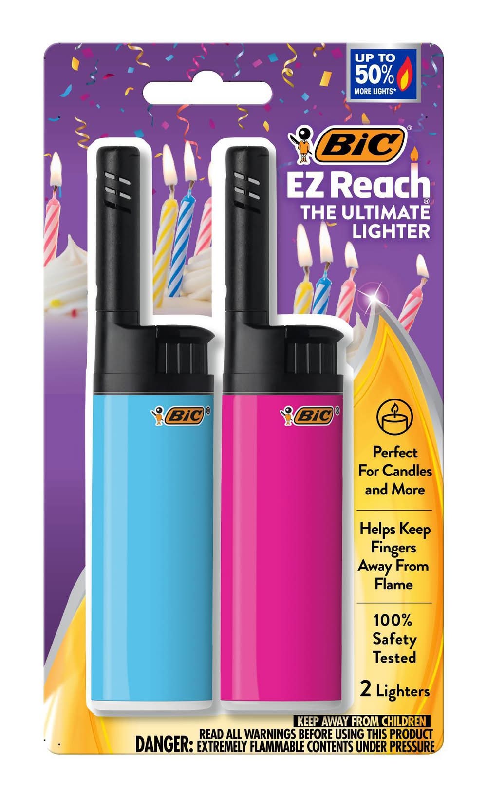 BiC Ez Reach the Ultimate Birthday Pocket Lighters, Assorted (2 ct)