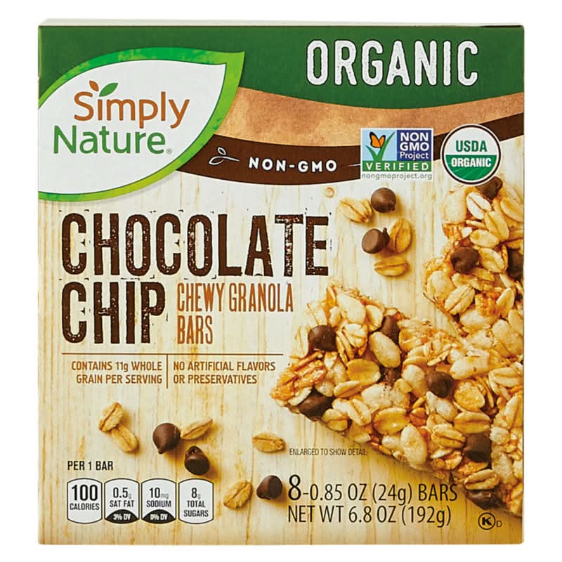 Simply Nature Organic Chewy Granola Bars, Chocolate Chip (8 x 0.85 oz)