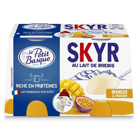 Yaourt Skyr au lait de brebis mague passion Le petit basque 2x120g