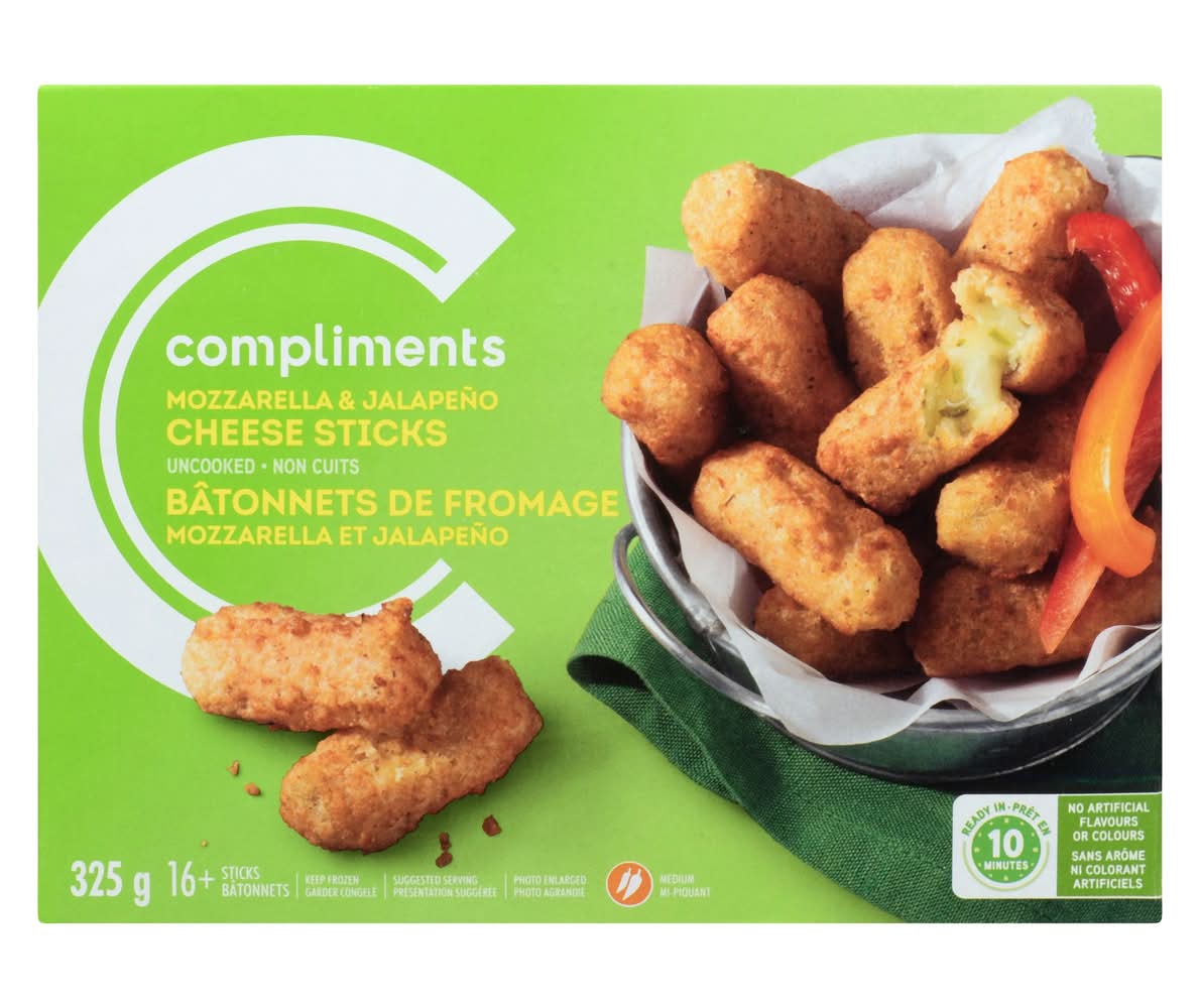Compliments bâtonnets de mozzarella au jalapeno surgelés (325 g) - jalapeno cheese sticks (325 g)