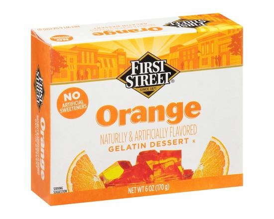First Street · Orange Naturally & Artificially Flavored Gelatin (6 oz)