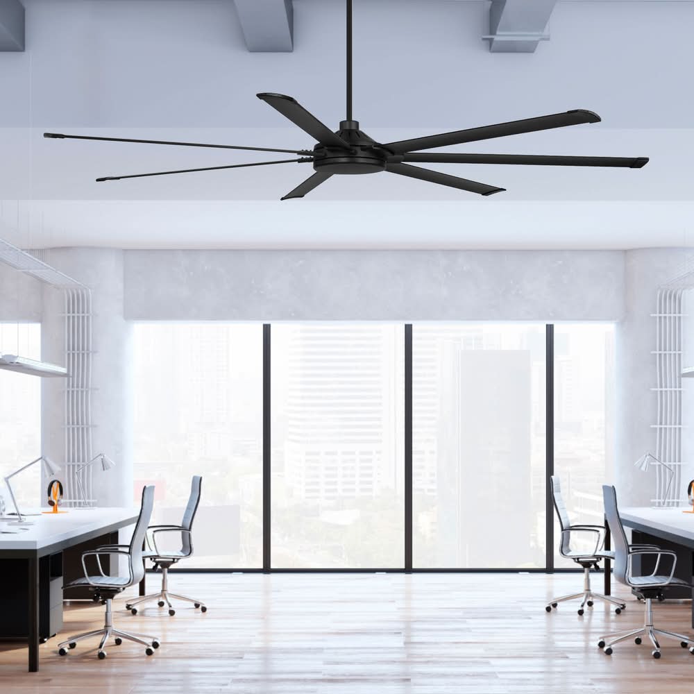 Harbor Breeze Megalodon 100-in Matte Black Covered Outdoor Ceiling Fan Without Light and Wall Switch Included