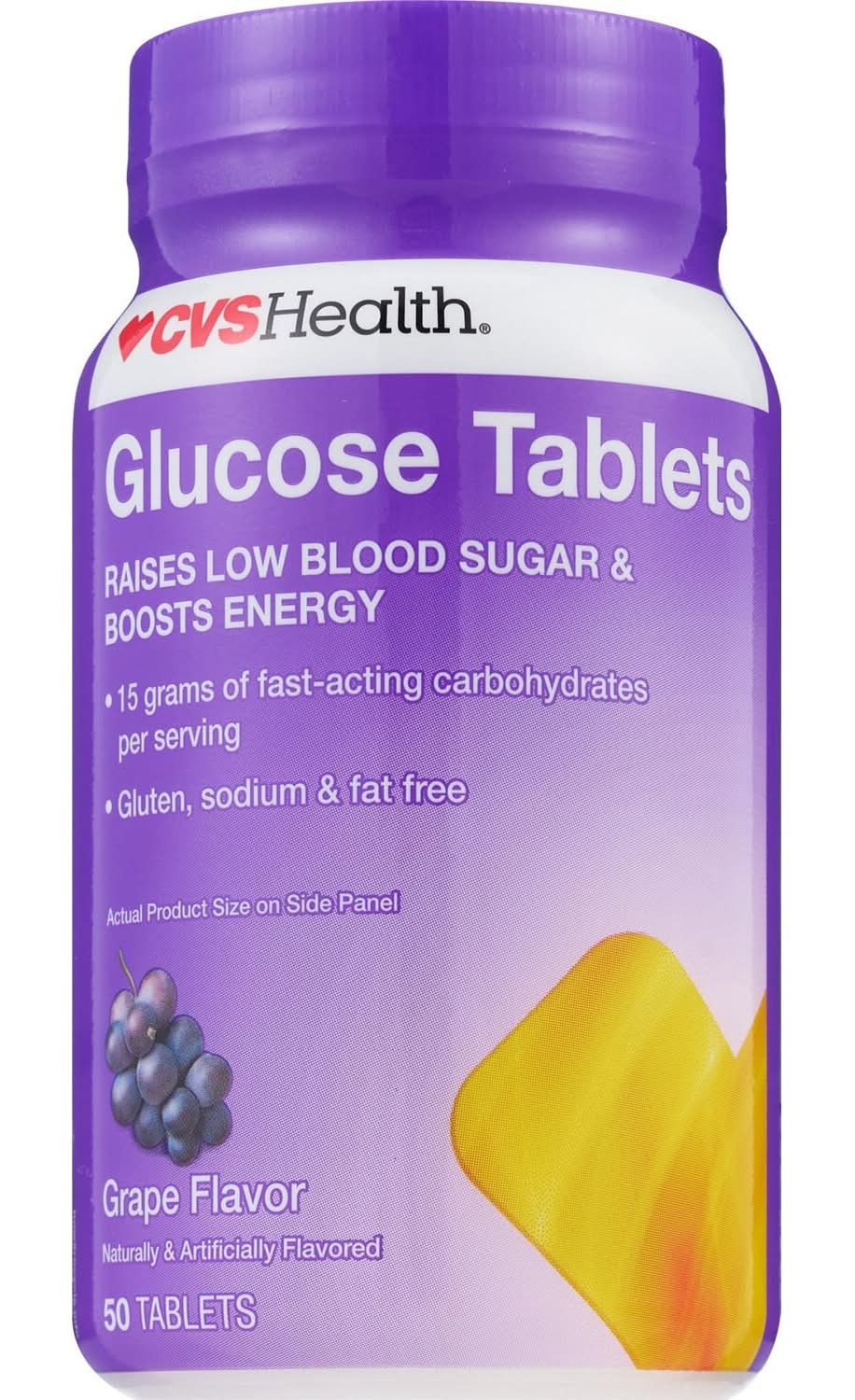 Cvs Glucose Tablets, Grape, 50 Ct