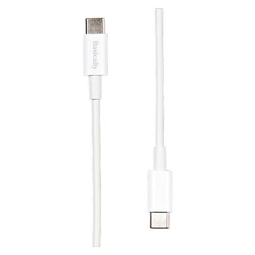 Basically, 100W Usb-C To Usb-C Charging Cable, 6 inch, White