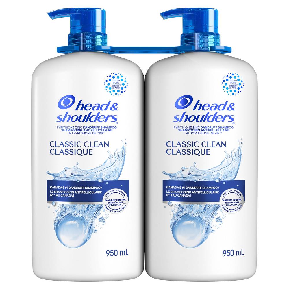 Head And Shoulders Classic Clean Anti-Dandruff Shampoo, 2 × 950 Ml