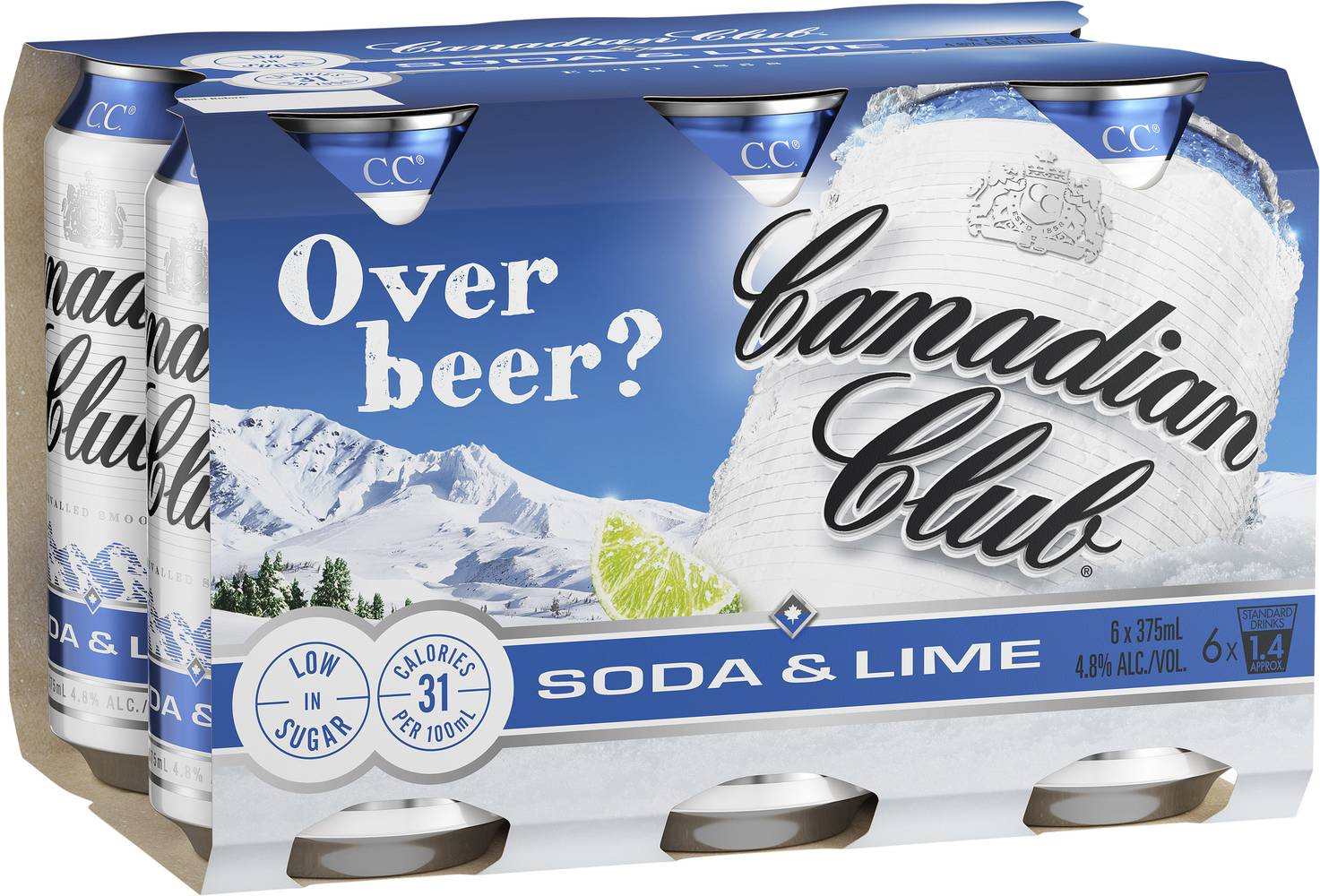 Canadian Club Soda & Lime Can 375mL X 6 pack