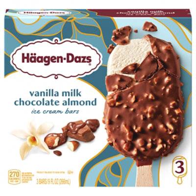 Häagen-Dazs Ice Cream Bars, Vanilla Milk-Chocolate-Almond (3 fl oz, 3 ct)