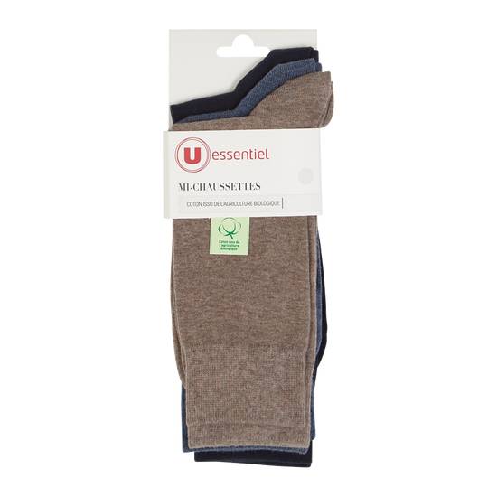 U Essentiel - Mi chaussettes unies coton (male/multi colors)