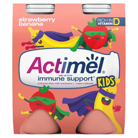 Actimel Kids Strawberry Banana Yoghurt Drink (4ct,400g)