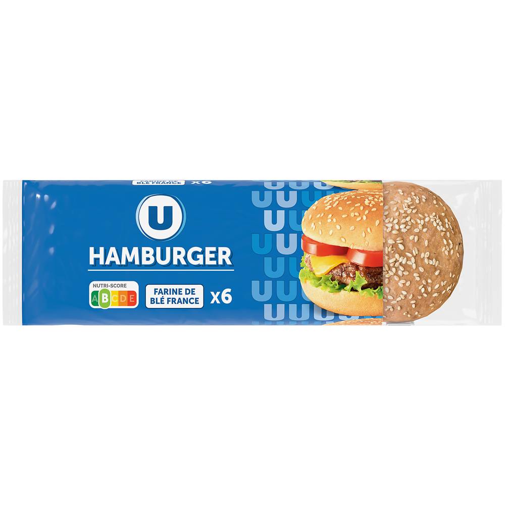 U - Pains moelleux pour hamburger (6 pièces)