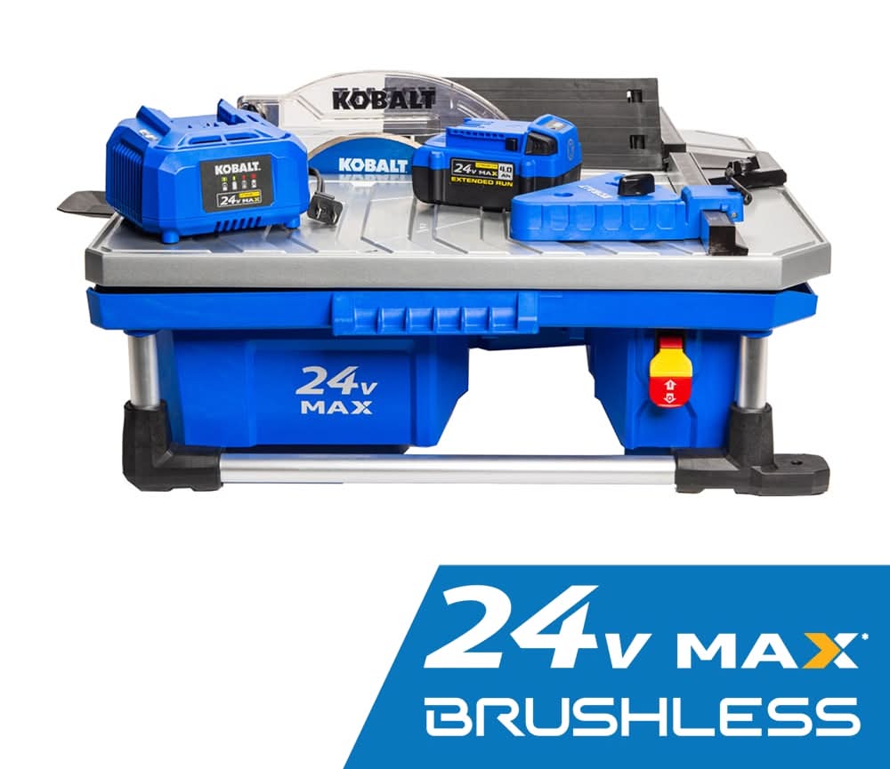 Kobalt 24V 7-in -Blade Cordless Wet Tabletop Sliding Table Tile Saw ( Battery Included )