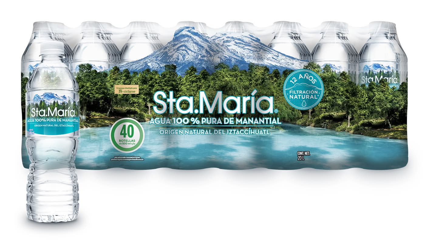 Sta. María · Agua pura de manantial (40 x 500 ml)