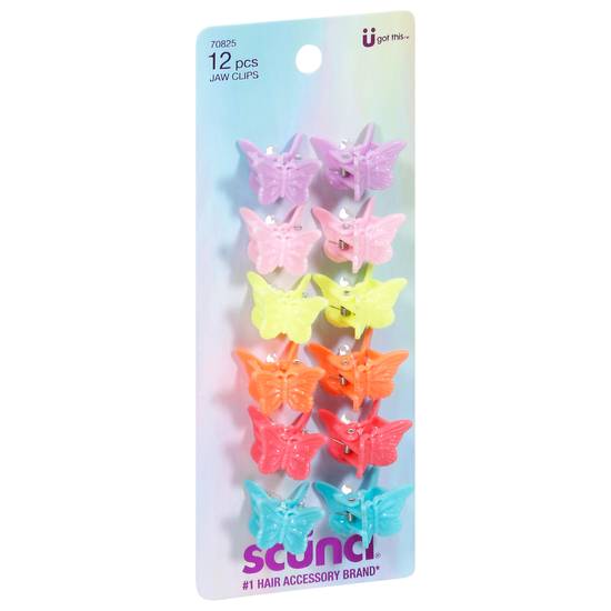 Scunci Butterfly Jaw Clips Assorted Colors (12 ct)