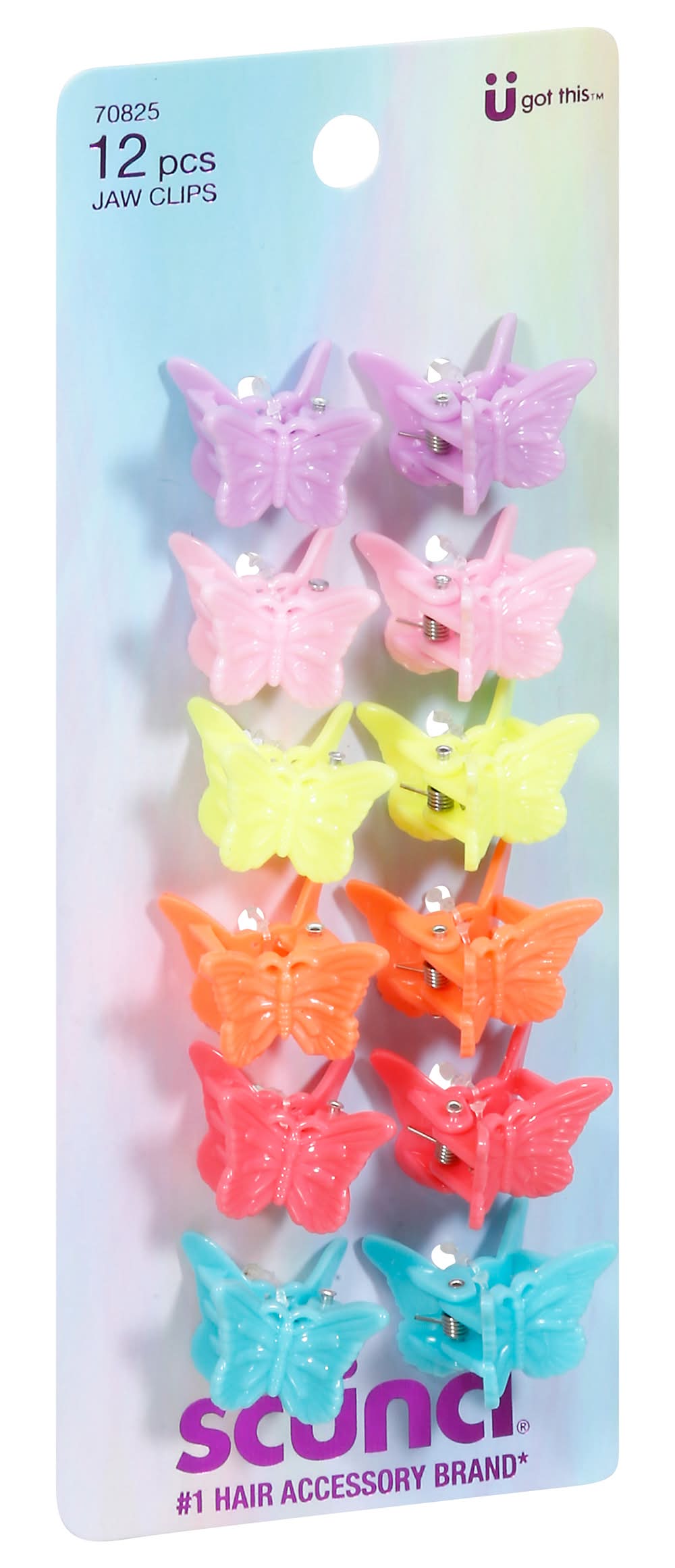 Scunci Butterfly Jaw Clips Assorted Colors (0.7 oz, 12 ct)