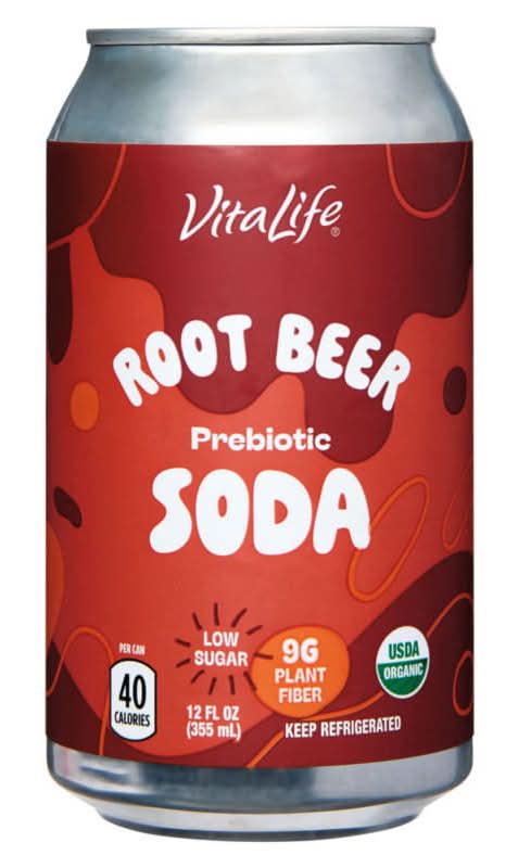 VitaLife Prebiotic Soda, Root Beer (12 fl oz)