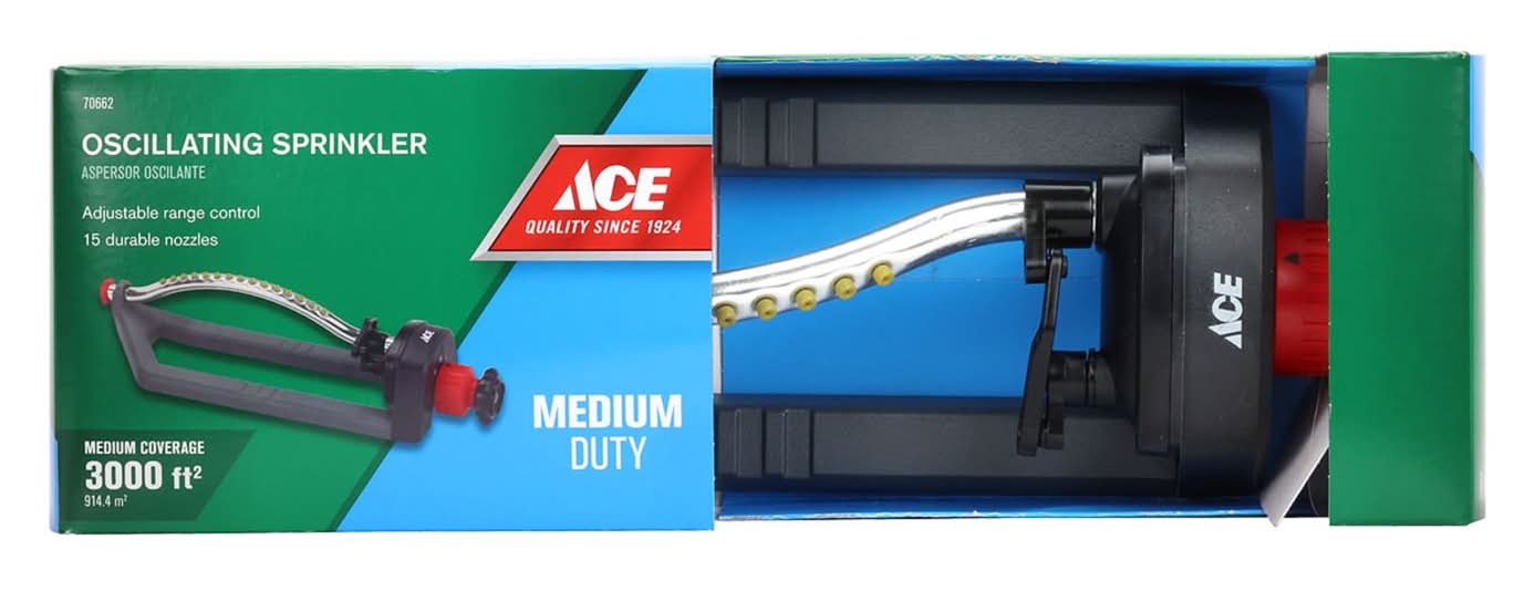 ACE Deluxe Plastic Sled Base Oscillating Sprinkler 3400 Sq Ft 1 Pk
