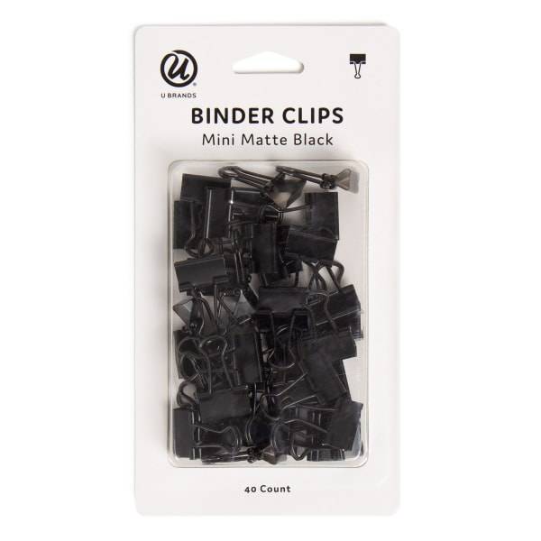 UBrands Mini Binder Clips - Matte Black 40ct