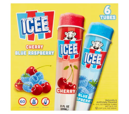 ICEE Flavored Freeze Tubes, Cherry-Blue Raspberry (6 x 3 fl oz)