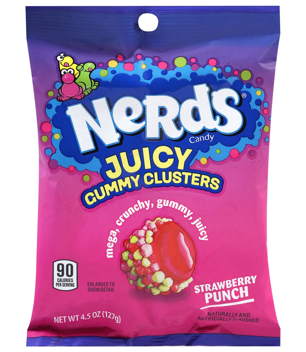 Nerds Juicy Gummy Clusters Candy, Strawberry Punch (4.5 oz)