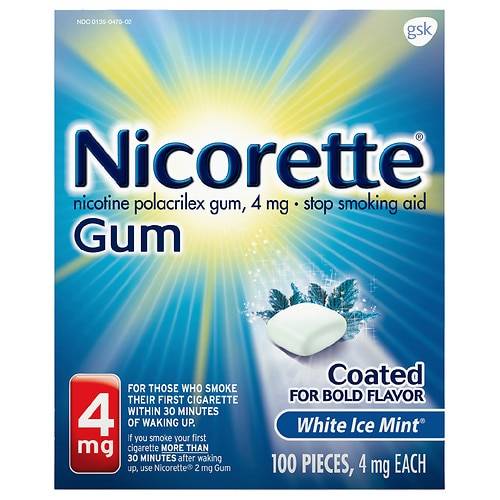 Nicorette Nicotine Gum 4 mg White Ice Mint - 100.0 ea