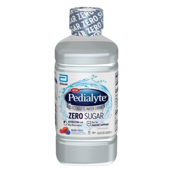 Pedialyte Zero Sugar Electrolyte Solution Berry Frost Ready-To-Drink (33.8 fl oz)