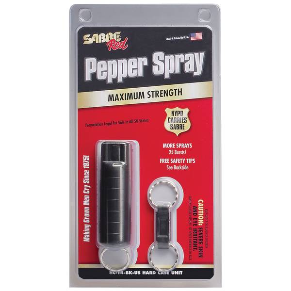 SABRE Pepper Spray Key Chain, Black