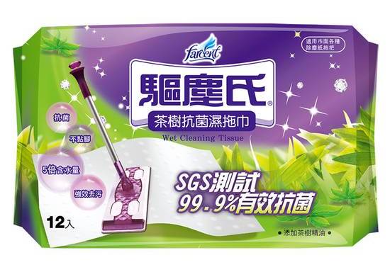 驅塵氏濕拖巾(茶樹)12入#4710731070659