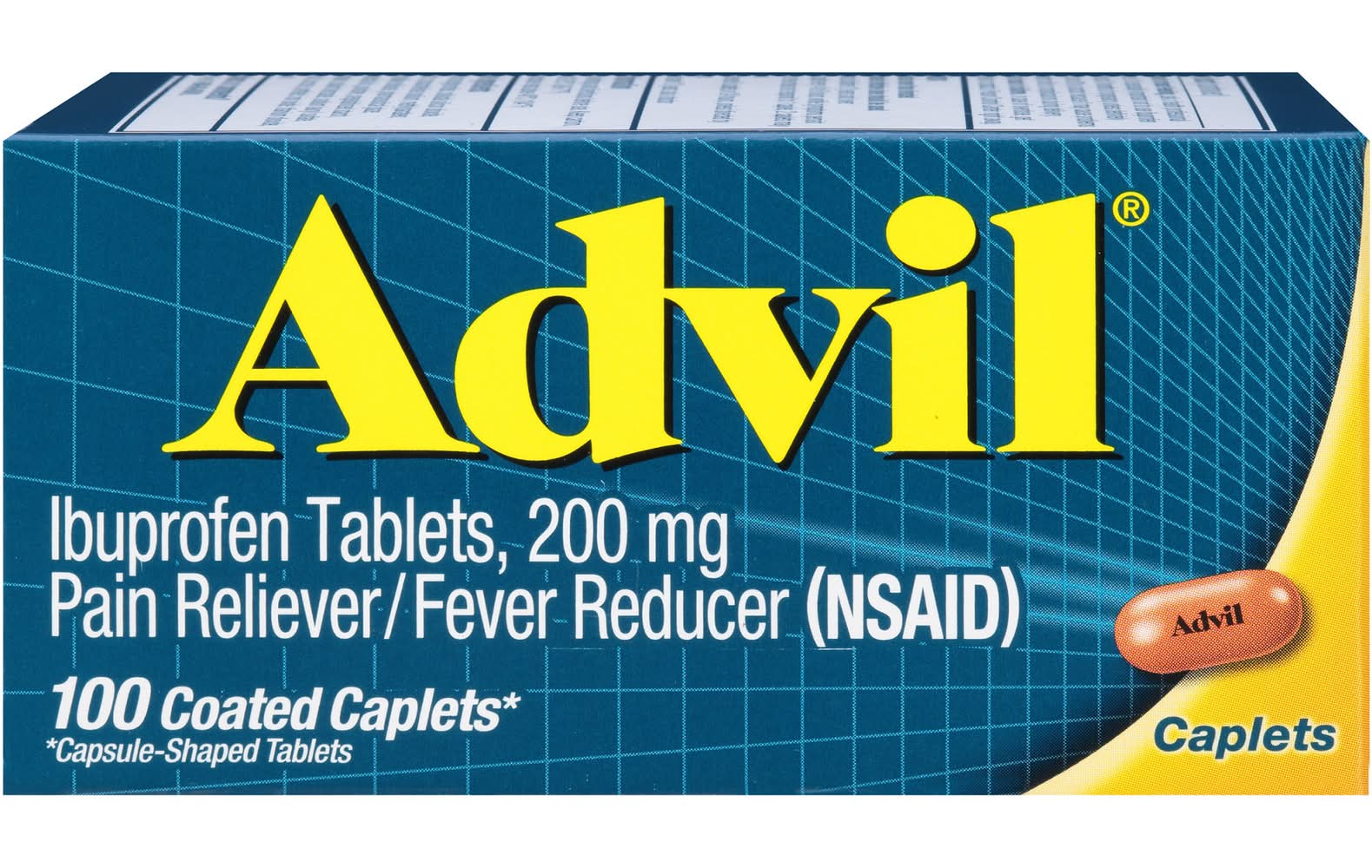 Advil Ibuprofen Caplets 200 mg Caplets (3.2 oz)