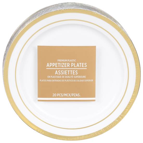 Amscan 6.25 Inch Premium Plastic Appetizer Plates (20 ct)