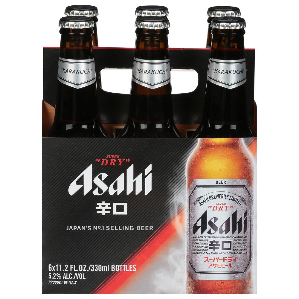 Asahi Japanese Super Dry Lager Beer (6 ct, 11.2 fl oz)