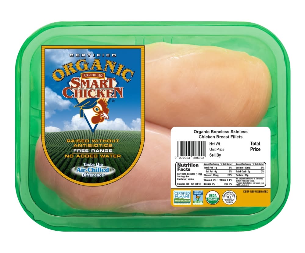 Smart Chicken Organic Boneless Skinless Fresh Chicken Breast