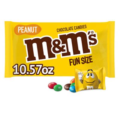 M&M'S Peanut Milk Chocolate Candy Fun Size Bag - 10.57 Oz