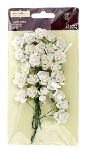 Recollections Pearl Mini Flowers, White (25 ct)