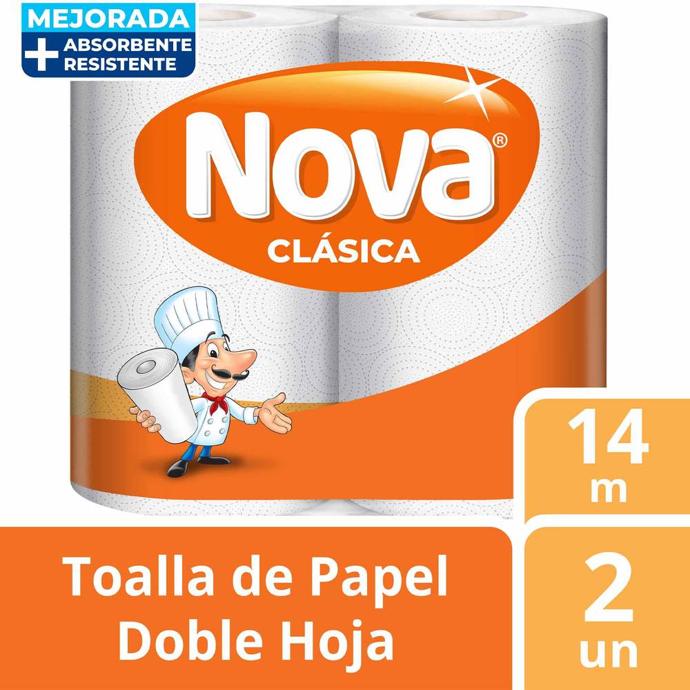 Nova · Clásica toalla de papel doble hoja (2 un)